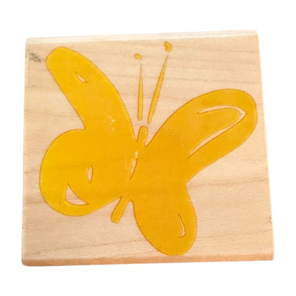 Hero Arts Poetic Prints Yellow Butterfly E2638 Rubber Stamp